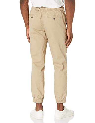 Amazon Essentials - Pantalones deportivos ajustados para hombre, Caqui, US S (EU S)