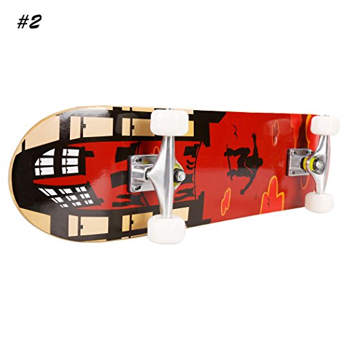 ANCHEER Skateboard Monopatín 79x19cm Patinetas Estándar Completas para Niños Jóvenes Principiantes,Cubierta de Madera de Arce Canadiense 7 Capas con Rodamientos ABEC-7 Carga Máxima 80 kg (Rojo)