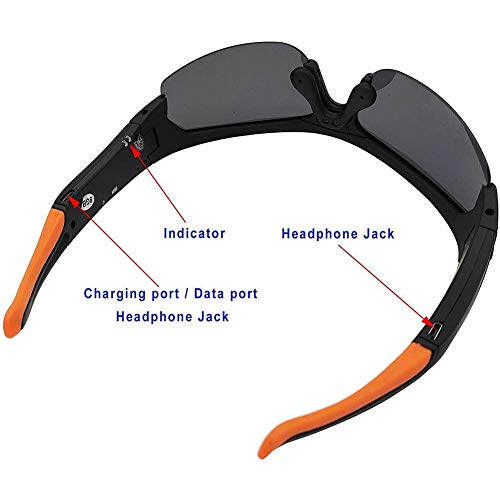 AUZZO HOME Gafas de Ciclismo Bluetooth con cámara Deportiva y Auriculares HD1080P Grabadora de Video Gafas de Sol Reproductor de MP3 para Caza Pesca Vacaciones de conducción