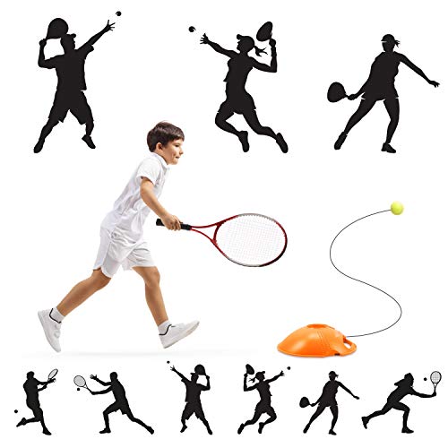 Buluri Entrenador de Tenis con Cuerda Elástica de Goma Entrenador de Pelota de Tenis autopráctica de Tenis Práctica Entrenamiento para Principiantes (Naranja)