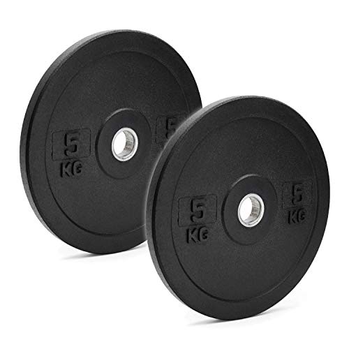 C.P. Sports Discos de pesas para barra, olímpicos, 50 mm, goma, 5 mm, para pesas de 5, 10, 15, 20 kg, 5 kg - Paar