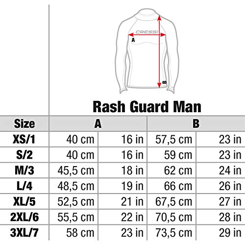 Cressi Rash Guard-Camiseta para Hombre Manga Larga en Tejido elástico Filtro de protección UV UPF 50+