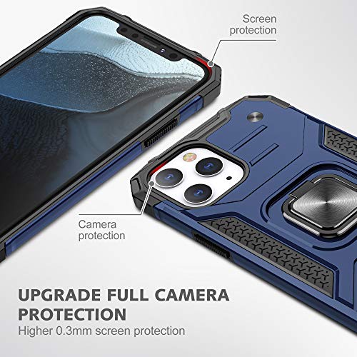 DASFOND Diseñado para iPhone 12 / iPhone 12 Pro Funda, Funda Protectora para teléfono de Grado Militar con Soporte Mejorado [Soporte magnético] para iPhone 12 de 6,1 Pulgadas, Azul