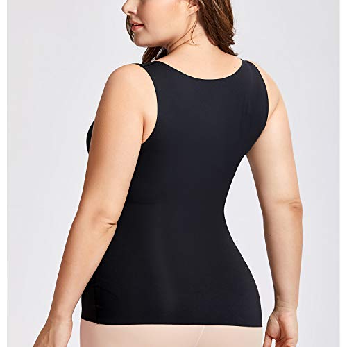 DELIMIRA Camiseta Moldeadora Camiseta Interior Body Shaper sin Costuras Ropa Interior para Mujer Negro 46