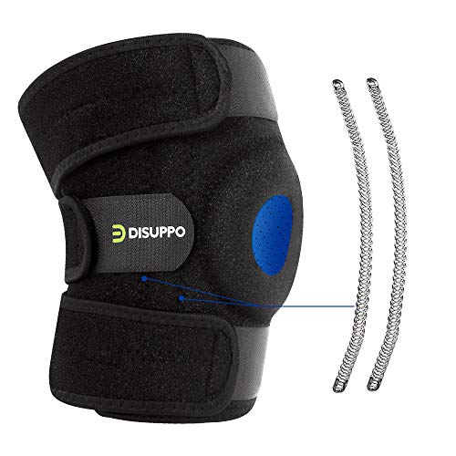 DISUPPO Soporte de rodillera, estabilizador de hueso abierto ajustable, para traumatismos deportivos, esguinces, artritis, recuperación de compresión de lesiones de ligamentos (Taglia unica)