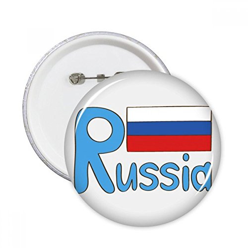 DIYthinker Regalo Patrón Nacional de Rusia Azul Indicador redondo botones insignia del botón de la ropa 5pcs Decoración Multicolor SG