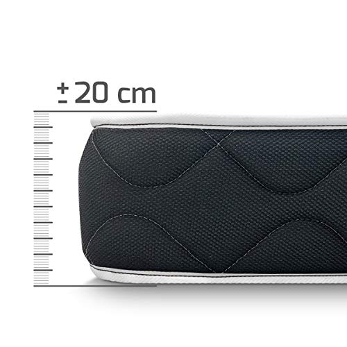 Duérmete Online - Colchón Viscoelástico Pocket Visco Reversible (Cara Invierno-Verano) Firmeza-dureza Alta, Muy Transpirable, 90x180