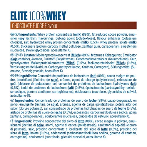 Dymatize Elite Whey Chocolate Fudge 2,1Kg - Pulverizador de alta Poteína y Baja Azúcar + Proteína de Suero y BCAA