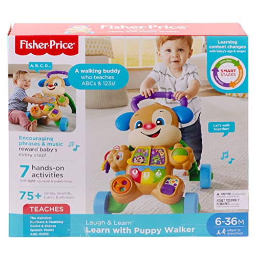 Fisher-Price Ríe y Aprende - Andador Perrito Primeros Pasos, Correpasillos Bebé +6 meses (Mattel FRC85)