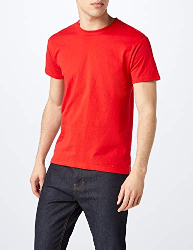 Fruit of the Loom Mens Original 5 Pack T-Shirt Camiseta, Rojo (Red), Medium (Pack de 5) para Hombre