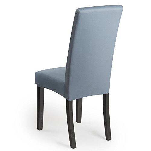 Fundas para sillas Pack de 4 Fundas sillas Comedor Fundas elásticas, Cubiertas para sillas,bielástico Extraíble Funda, Muy fácil de Limpiar, Duradera (Paquete de 4, Niebla-Azul)