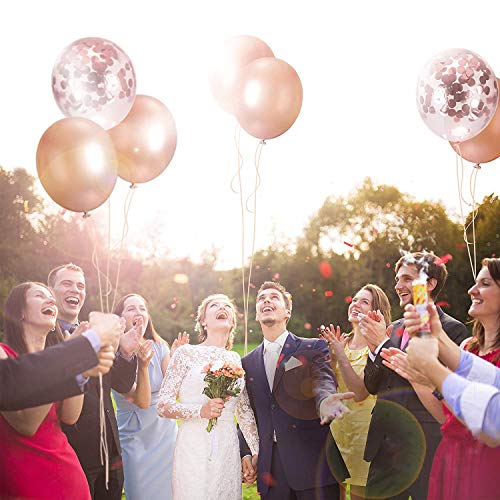 Globos de confeti de oro rosa Globo de fiesta 30.5 CM para boda, cumpleaños, baby shower, graduación, decoraciones de fiesta de ceremonia (30 piezas)