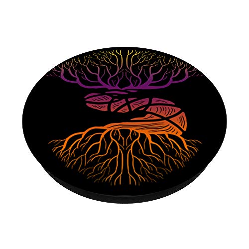 Gradient Tree Life Cool Silhouette Plant Zen Yoga Lover Gift PopSockets PopGrip: Agarre intercambiable para Teléfonos y Tabletas