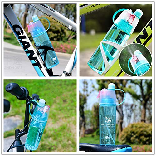 HKTOPONE Niño Rociar Botella de Agua Deporte en Aerosol para Beber Botella de Agua Ciclismo Sin BPA 600 ml para Gimnasio, Ciclismo Correr Escalada Senderismo y montañismo (Azul)