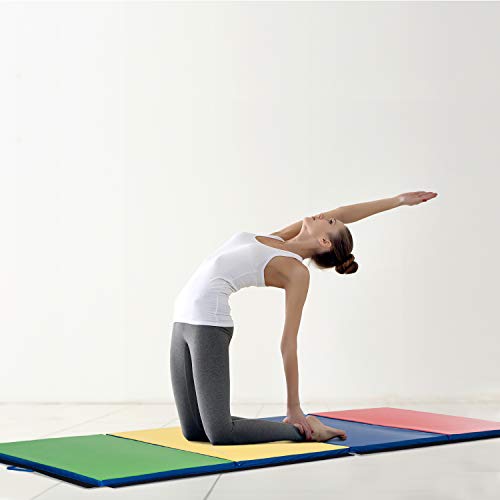 HOMCOM Colchoneta 245x120x5cm Grosor 5 cm Plegable con Asas 4 Pliegues Yoga Pilates