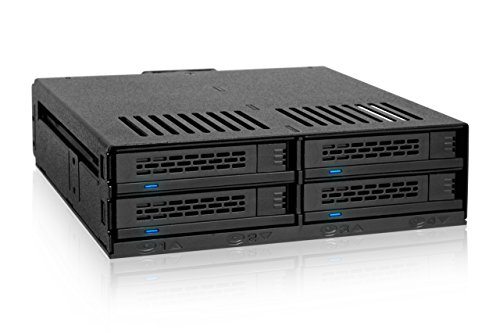 Icy Dock ExpressCage MB324SP-B - Rack extraíble 4 x 2.5 SATA 6Gbps/SAS por HDD/SSD en una bahía 5.25" (Instalación sin Herramientas)