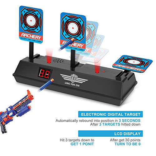 Keten Objetivo Digital Electrónico para Pistolas Nerf con Restablecimiento Automático, Efectos Inteligentes de Sonido y Luz, para Nerf N-Strike Elite/Mega/Rival Series (Solo Objetivo)