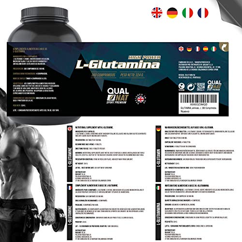 L-Glutamina |Fuerza y Potencia|Suplemento Deportivo | 360 comprimidos-Qualnat