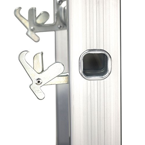 MAXCRAFT Plataforma de Trabajo Multipropósito Escalerilla Escalera Combinación de Aluminio y Andamio con Ruedas Peldaños Escala Plegable (5 posibilidades de Uso)