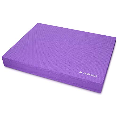 Navaris colchoneta de coordinación - Plataforma de Equilibrio para Ejercicios de Yoga y Pilates - Cojín Fitness 50 x 39 x 6.5CM - Almohadilla Morado