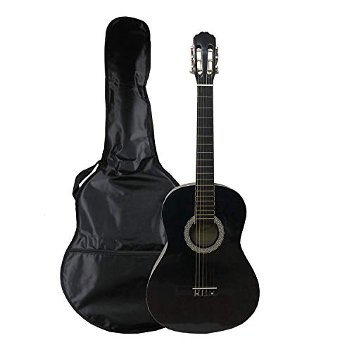 Navarra NV12PK - Guitarra Clásica para Aprender, Sintonizador con Clip Pantalla LCD, con Funda Tipo mochila y Bolsillo para Partituras/ Accesorios