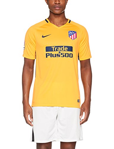 NIKE Breathe Stadium SS Away Camiseta 2ª equipación Atlético de Madrid 17-18, Hombre, Amarillo (University Gold/Midnight Navy), M