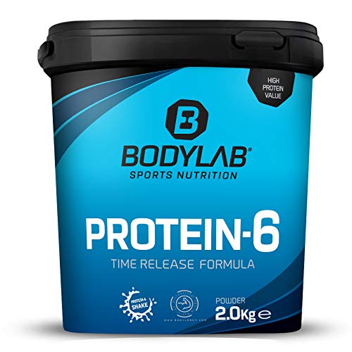 Protein-6 de Bodylab24 2 kg | Polvo de proteína multicomponente con 6 fuentes de proteína | Fresa