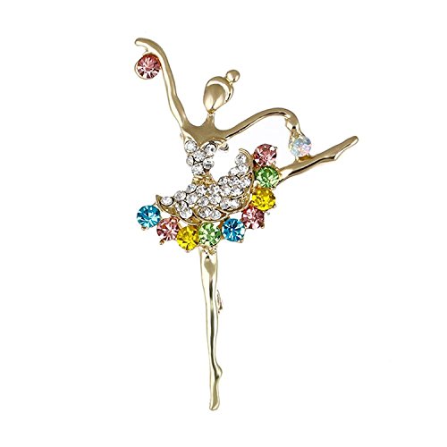 REFURBISHHOUSE Broche Joya de Moda Broche de Diamantes de Imitacion para Boda Fiesta Noche -Accesorio de Ropa de Noche de Chica Bailarina