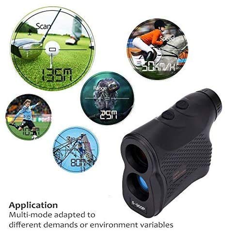 SeeKool 600m Telémetro de Golf, Multifunciones Laser Rangefinder, 6X Aumento, con Bloqueo de Bandera, Distancia, Medición de Velocidad, para Golf, Caza, Escalada en Roca al Aire Libre