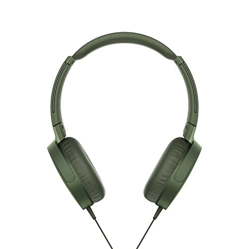 Sony MDR-XB550APG Auriculares de Diadema Extra Bass (Micrófono Integrado Compatible con Smartphones, Diadema Metálica Adaptable), Color Verde, Talla Única