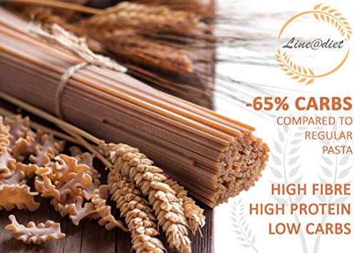 Spaghetti semiacabados 55% de proteína | Pasta que es amiga de tu estado físico | Alto contenido de proteína y fibra | Bajo en carbohidratos (10 porciones (500g))