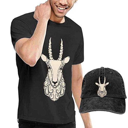 Tengyuntong sunminey Homme T- T-Shirt Polos et Chemises Men's Ibex Cool T-Shirts Pullover with Denim Hat