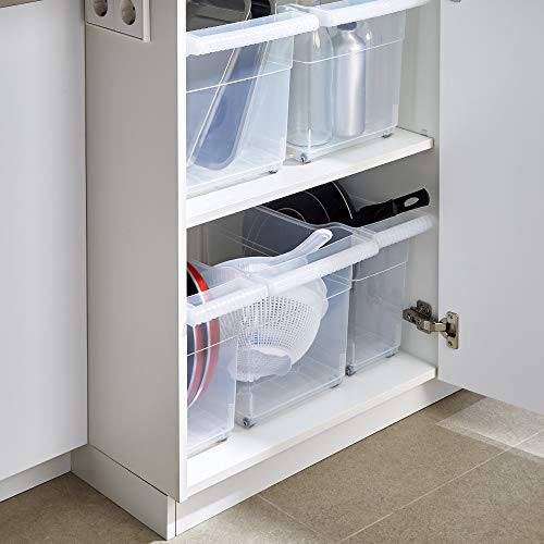 USE FAMILY -Cajas almacenaje plastico con Ruedas -Organizador de armarios de Cocina -Especial almacenaje Productos de Limpieza - Pack de 2 (XXL)