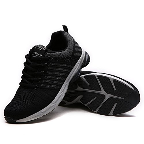 Zapatillas Running para Hombre Aire Libre y Deporte Transpirables Casual Zapatos Gimnasio Correr Sneakers Gris 45
