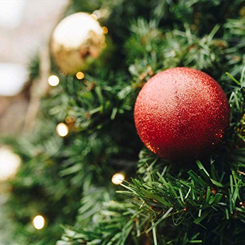 Aitsite 24PCS Bolas de Navidad 4 cm Bolas de árbol de Navidad Adorno de Pared Colgante de Pared Adornos Decoraciones Árbol Bolas Decorativas Boda de Fiesta Hogar Decoraciones para Festivales