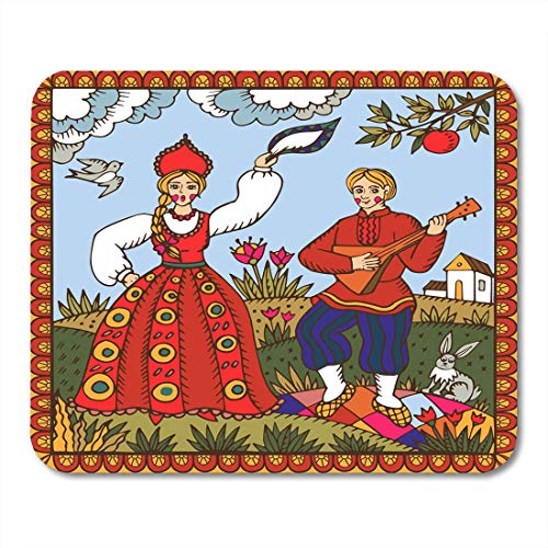 Alfombrillas de ratón Baile Tradicional Ruso Baile de Mujer y Hombre Alfombrilla de ratón para portátiles, Alfombrillas de Escritorio Material de Oficina
