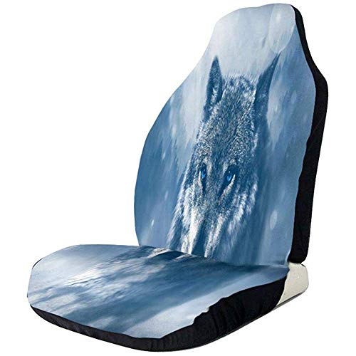 Alice Eva Wolf Snow Car Seat Cover Car Seat Protector 2Pcs Universal