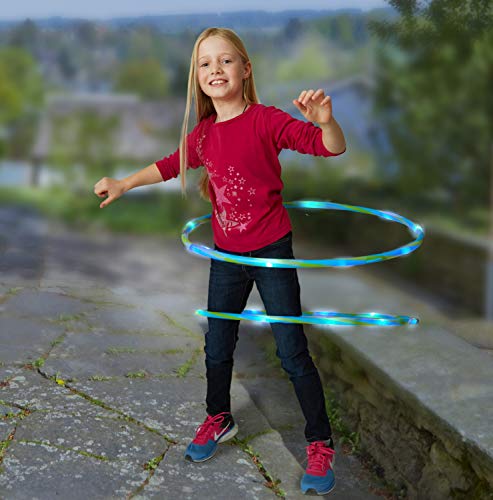 alldoro 63031 Hoop Fun - Aro de 72 cm de diámetro con 11 Luces LED para Deportes, Fitness y Gimnasia, para niños a Partir de 4 años y Adultos, Color Rosa y Naranja
