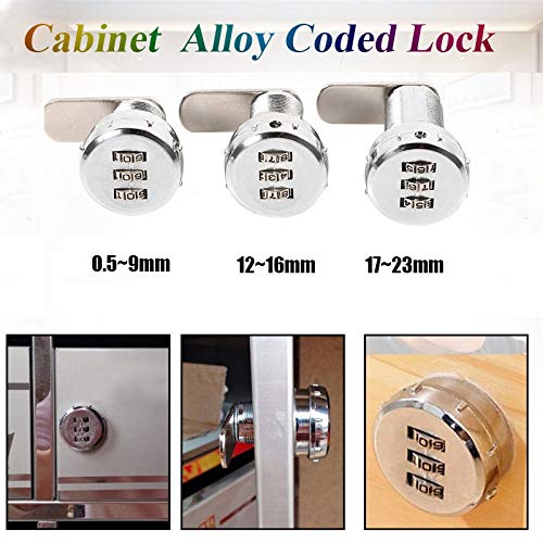 Delaman Cerradura de Combinación de 3 Dígitos - Cerradura de Codificación Lock para Buzón de Cajón del Gabinete (tamaño : 3# Coded Lock for 17~23mm)