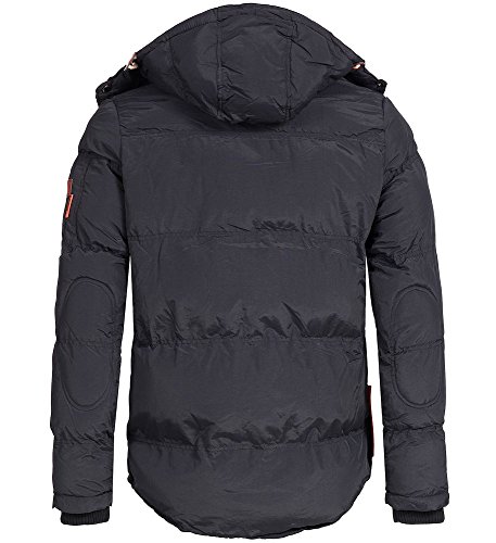 Geographical Norway - Chaqueta acolchada de invierno para hombre, con capucha Negro L