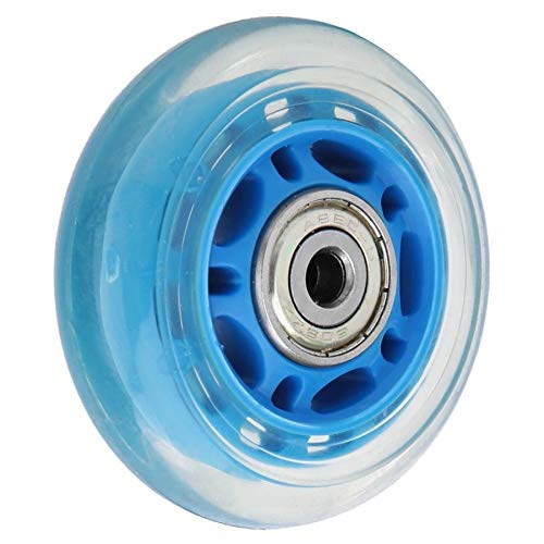 Haoweiwei HWW-Wheels, 2.5in 62mm Ruedas Rueda Azul Transparente de rodamiento silencioso con 608ZZ PU Carro del Equipaje Accesorios Patines