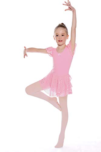Hawiton 2 Piezas niñas Medias de Danza y Ballet Convertibles 2-13 años, Alto Estiramiento Leotardo niña,Ligeras y Transpirables, Suave y amigables con la Piel