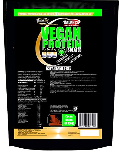 Hyper Proteínas Veganas de fuentes vegetales (proteínas aisladas, soja, arroz y piisel), liberación gradual (2250 g de cacao)