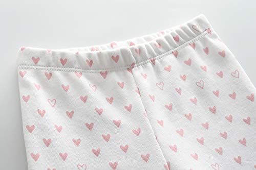 Kiddiezoom - Conjunto de 4 pantalones de bebé unisex para niña Rosa. 0-3 Meses