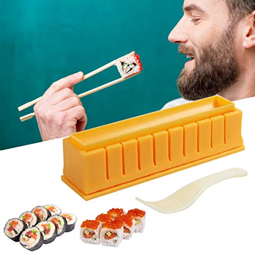 Kit de fabricación de sushi | Juego de herramientas para hacer sushi de molde de roll-o de arroz grueso y alargado | Juego de herramientas profesionales de bricolaje casero para sushi