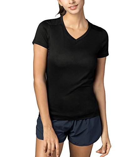 LAPASA Camiseta Deportiva de Mujer, Manga Corta (Tejido Súper-Absorbente. Uso Casual Ok) L26