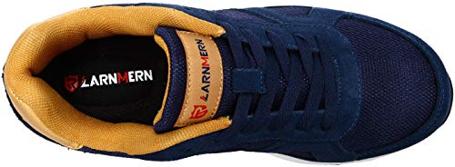 LARNMERN Zapatos de Seguridad Hombre Mujer con Puntera de Acero Zapatilla, Antideslizante ESD Comodos Calzado de Trabajo Industrial (Azul 39 EU)