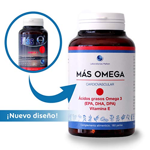 Mahen Complemento alimenticio a base de ácidos grasos Omega 3 - 180 perlas