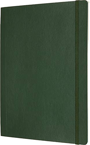 Moleskine - Cuaderno Clásico con Páginas Puntinada, Tapa Blanda y Goma Elástica, Verde (Myrtle Green), Tamaño Extra Grande, 192 Páginas