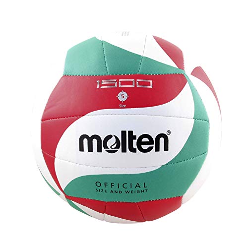 MOLTEN V5M1500 Balón de Voleibol, Unisex, Blanco/Verde/Rojo, 5